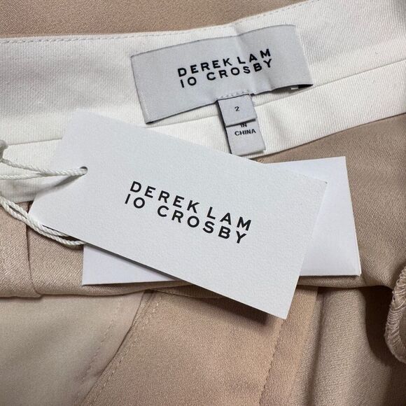 DEREK LAM 10 CROSBY South Door Suiting Vest and Matching Suit Pants In Champagne - Picture 15 of 16